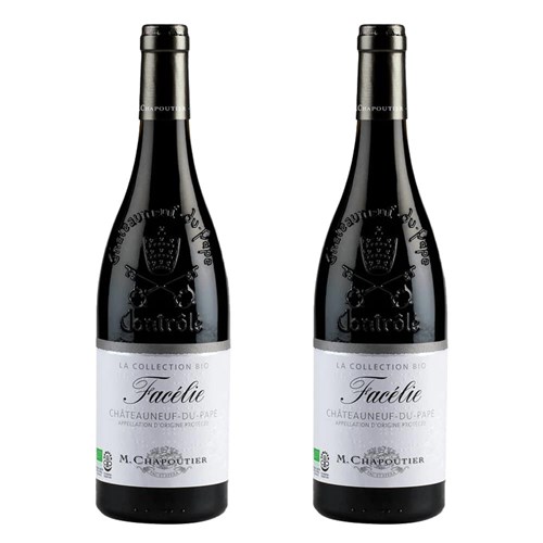 Chateauneuf-du-Pape Facelie Collection Bio M.Chapoutier 75cl Red Wine Twin Set